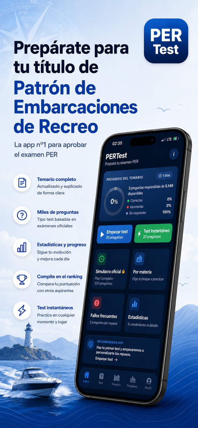 Prepárate para tu título de Patrón de Embarcaciones de Recreo