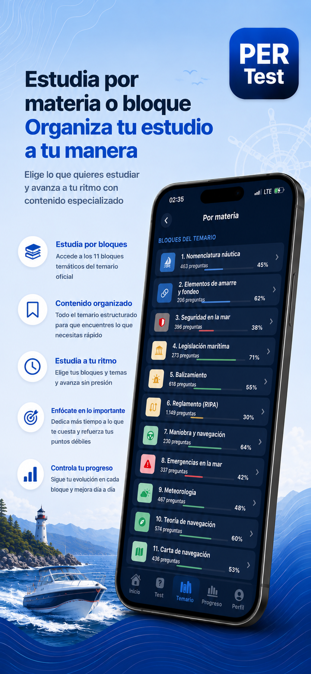 Estudia por materia o bloque, a tu ritmo