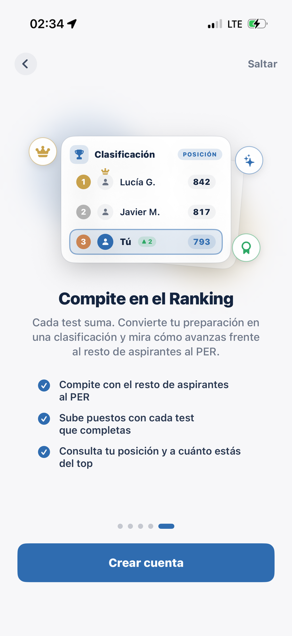 Ranking de aspirantes al PER